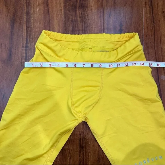 Leomicci Yellow Running Tights Compression Shorts Luxury Activewear Size Small - Picture 5 of 6